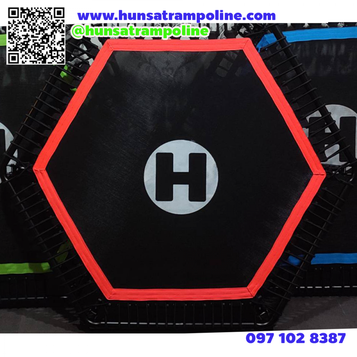 Hexagon Trampoline 50 นิ้ว Red  #SuperBurn